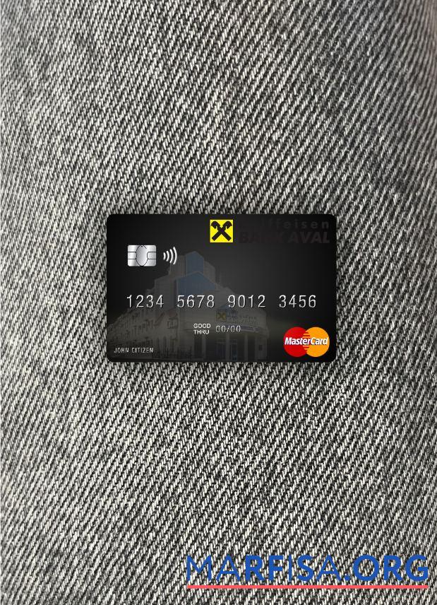 Realistic Ukraine Raiffeisen Bank mastercard photolook front download for verification